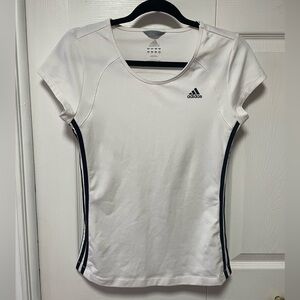 Adidas White T-Shirt with Black Stripes